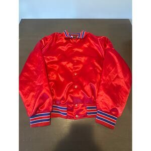 80s 90s Hilton Made In USA Active Apparel Satin Bomber Jacket Large Mens L